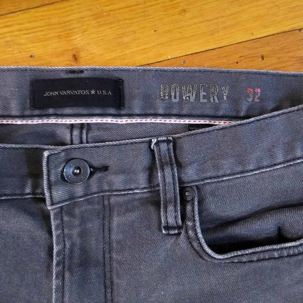 John Varvatos Bowery Gray Slim Straight Jeans 32x28 - Picture 4 of 8
